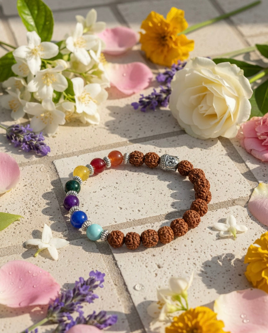 7 Chakra Healing Crystal Bracelet for Women & Men – Natural Stone Energy Balance Yoga Meditation Bracelet