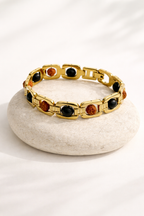 BrajMantra Rudraksha & Karungali Bracelet | 5 Mukhi Nepali Beads | Spiritual Protection, Focus & Energy Balance | Gold-Plated Adjustable Bracelet for Men & Women