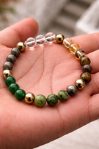 Brajmantra Money Magnet Bracelet for Wealth Attraction & Prosperity | Citrine Pyrite Tiger Eye Aventurine Quartz Hematite Bracelet | Lucky Bracelet for Men & Women