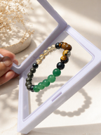 BrajMantra Dhanlabh Bracelet – Wealth & Prosperity Crystal Bracelet (Citrine, Tiger Eye, Green Aventurine, Pyrite) for Money, Luck & Success – Men & Women