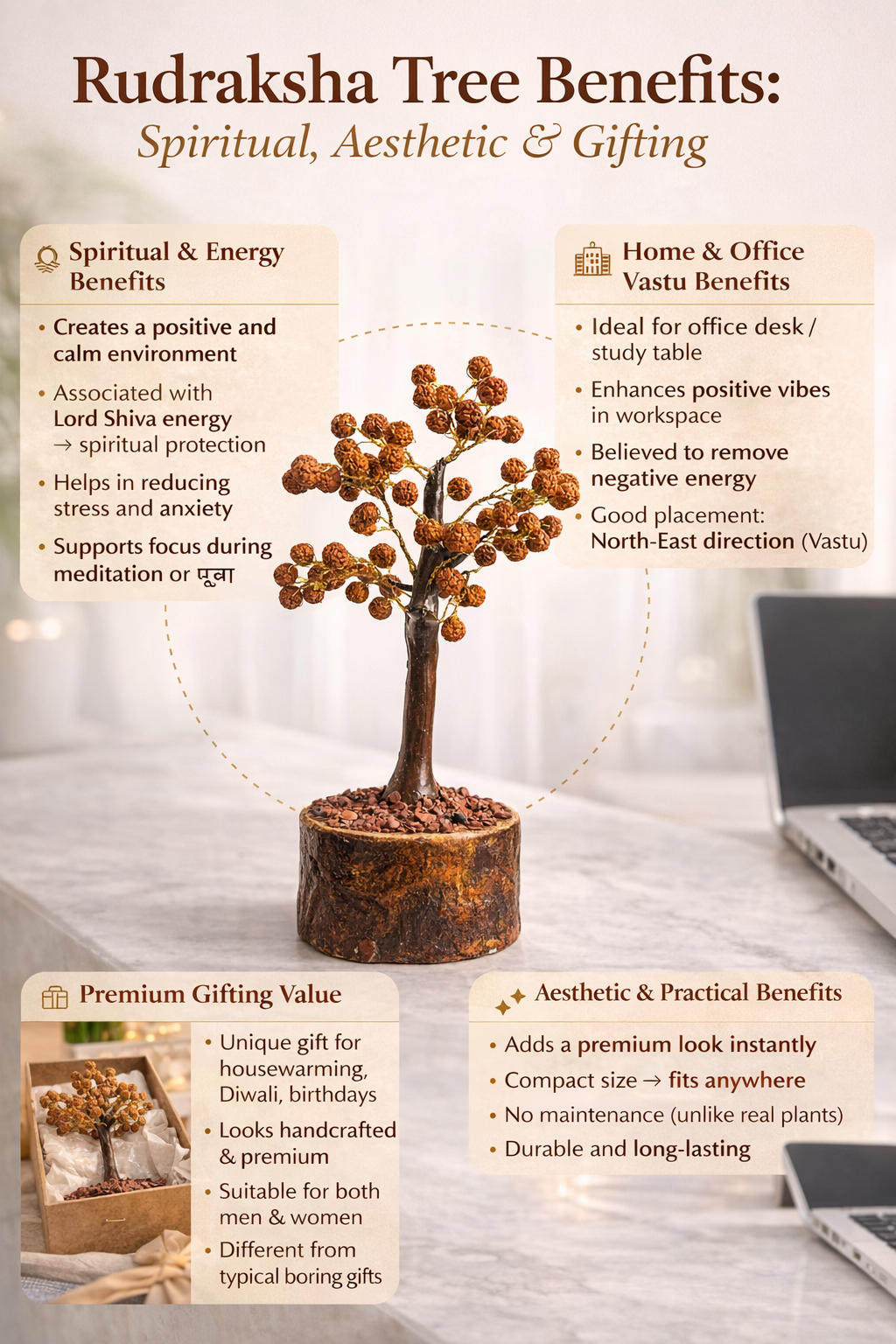 Braj Mantra 6mm 5 Mukhi Rudraksha 54 Beads Certified tree | Original Rudraksha Mala for Men & Women | Pooja, Meditation & Stress Relief