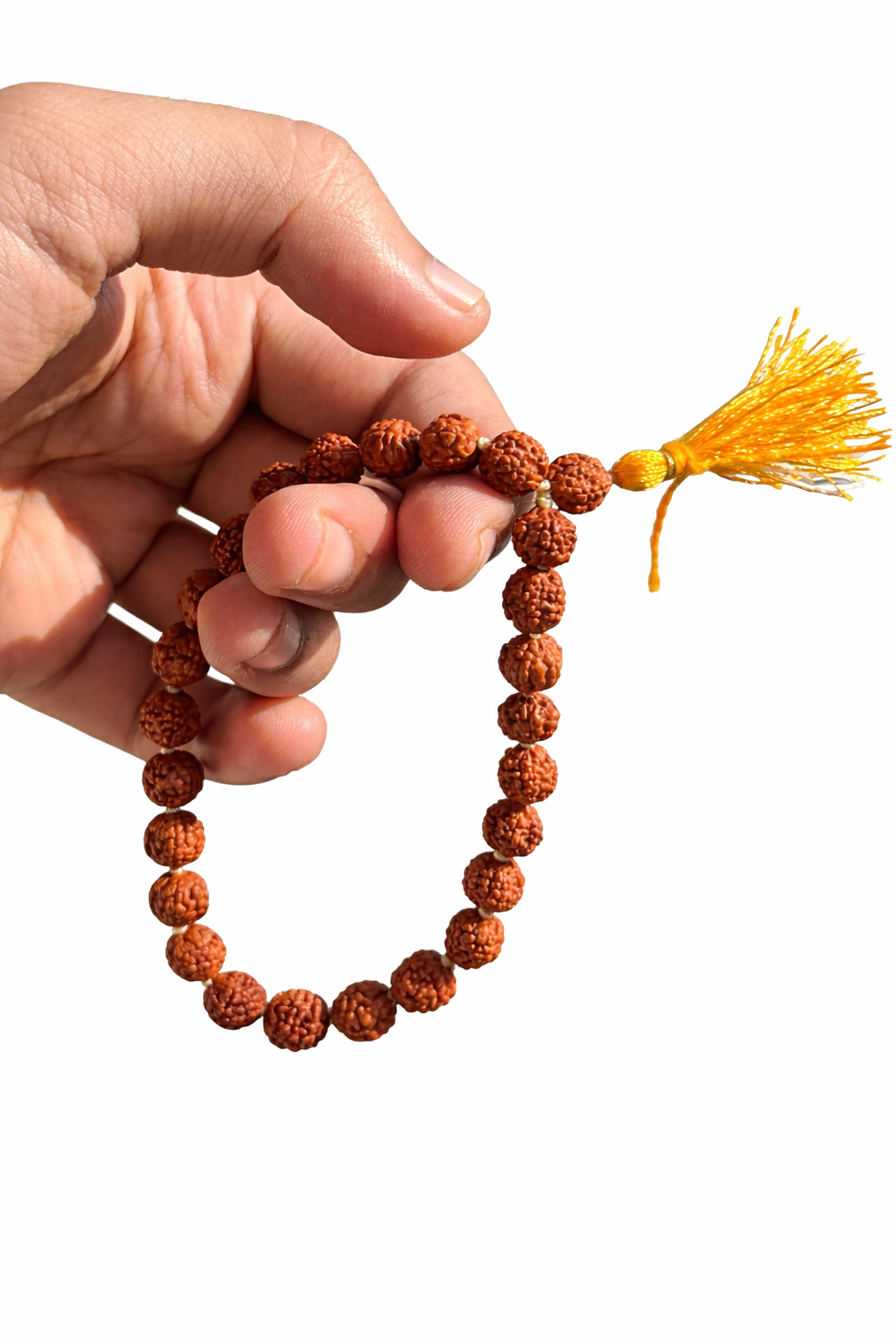 27 Bead Rudraksha Mala Bracelet | Original 5 Mukhi Rudraksha | Japa Meditation Prayer Bracelet for Men & Women | Adjustable Spiritual Wrist Mala