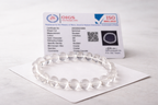 Clear Quartz Bracelet 10mm Sphatik Bracelet Natural Crystal Healing Bracelet for Men Women Stretch Bead Bracelet