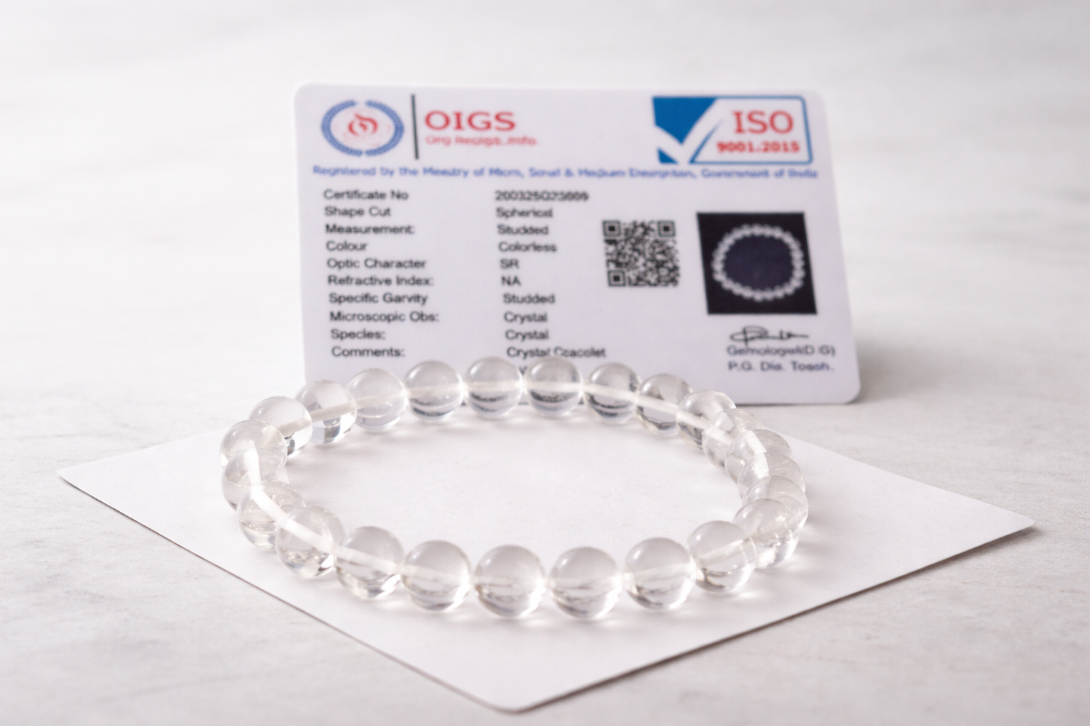 Clear Quartz Bracelet 10mm Sphatik Bracelet Natural Crystal Healing Bracelet for Men Women Stretch Bead Bracelet