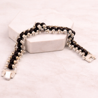 Karungali Silver Cap Bracelet for Men & Women | Original Ebony Wood Beads | Double Layer Premium Spiritual Bracelet for Protection, Positivity, Wealth & Energy Balance |