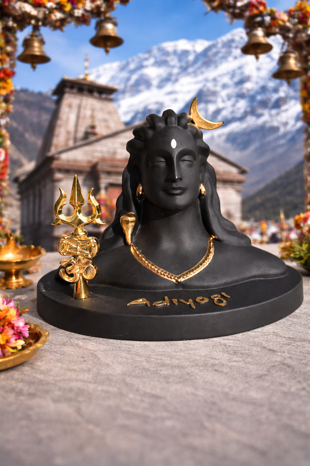 5 Mukhi Rudraksha Sumarni (Original & Certified) with Adiyogi Shiva Idol | Meditation, Peace, Protection & Positive Energy