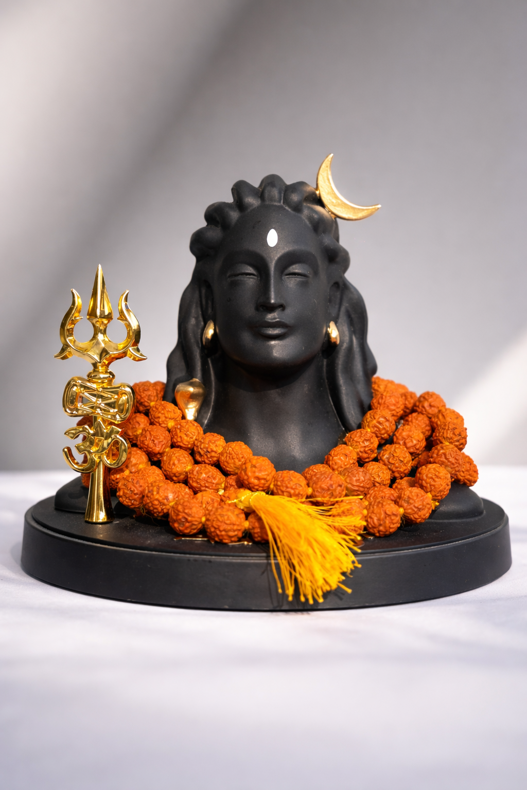 Adiyogi Idol + Free Original 5 Mukhi Rudraksha Mala | Spiritual & Meditation Combo