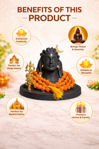 Adiyogi Idol + Free Original 5 Mukhi Rudraksha Mala | Spiritual & Meditation Combo