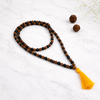 Original Karungali Rudraksha Mala 108 Beads (8mm) with Black Agate – Premium Meditation & Japa Mala | Brajmantra