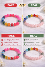 Rose Quartz 7 Chakra Bracelet with Buddha Charm | Healing Crystal Beads for Love, Positivity & Emotional Balance | Stretch Bracelet for Men & Women