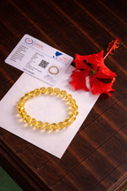 Natural Diamond Cut Citrine Bracelet for Wealth & Prosperity | Faceted Yellow Quartz Crystal Bead Bracelet for Men & Women | Healing Energy Jewelry