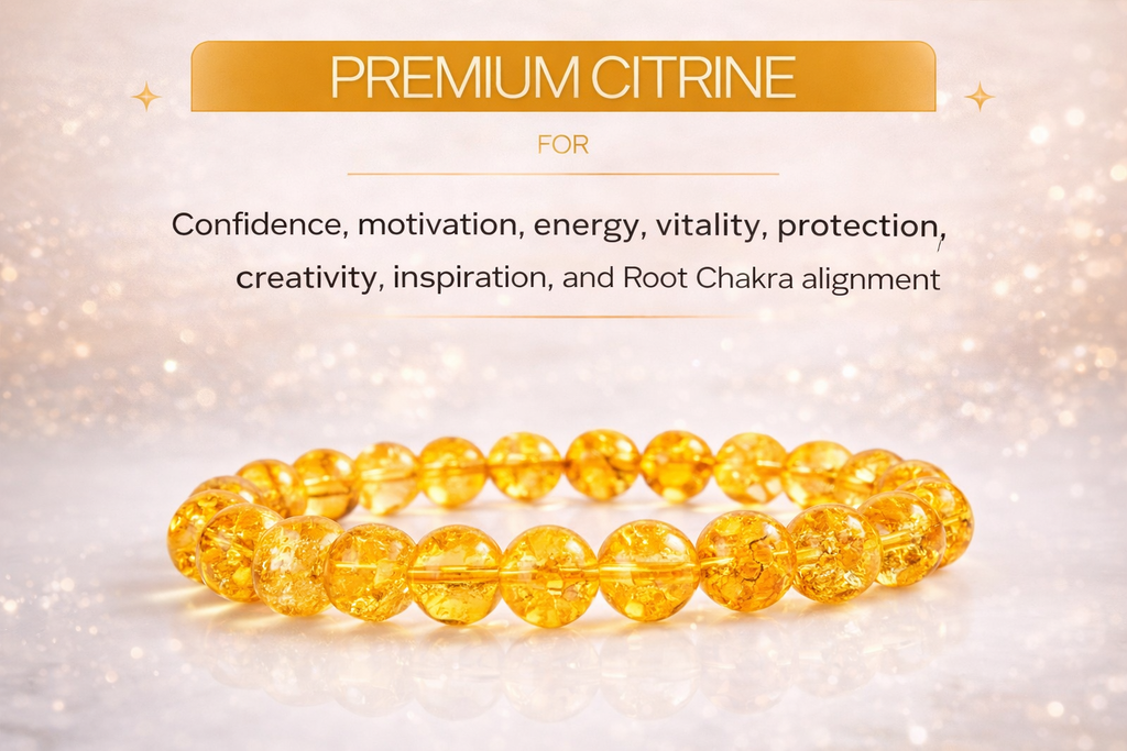 Natural Diamond Cut Citrine Bracelet for Wealth & Prosperity | Faceted Yellow Quartz Crystal Bead Bracelet for Men & Women | Healing Energy Jewelry