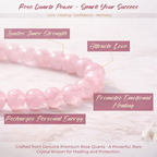Rose Quartz Bracelet | Natural Crystal Healing Bracelet | Love Attraction, Positive Energy, Stress Relief Stone | 8mm Beaded Stretch Bracelet for Women Men