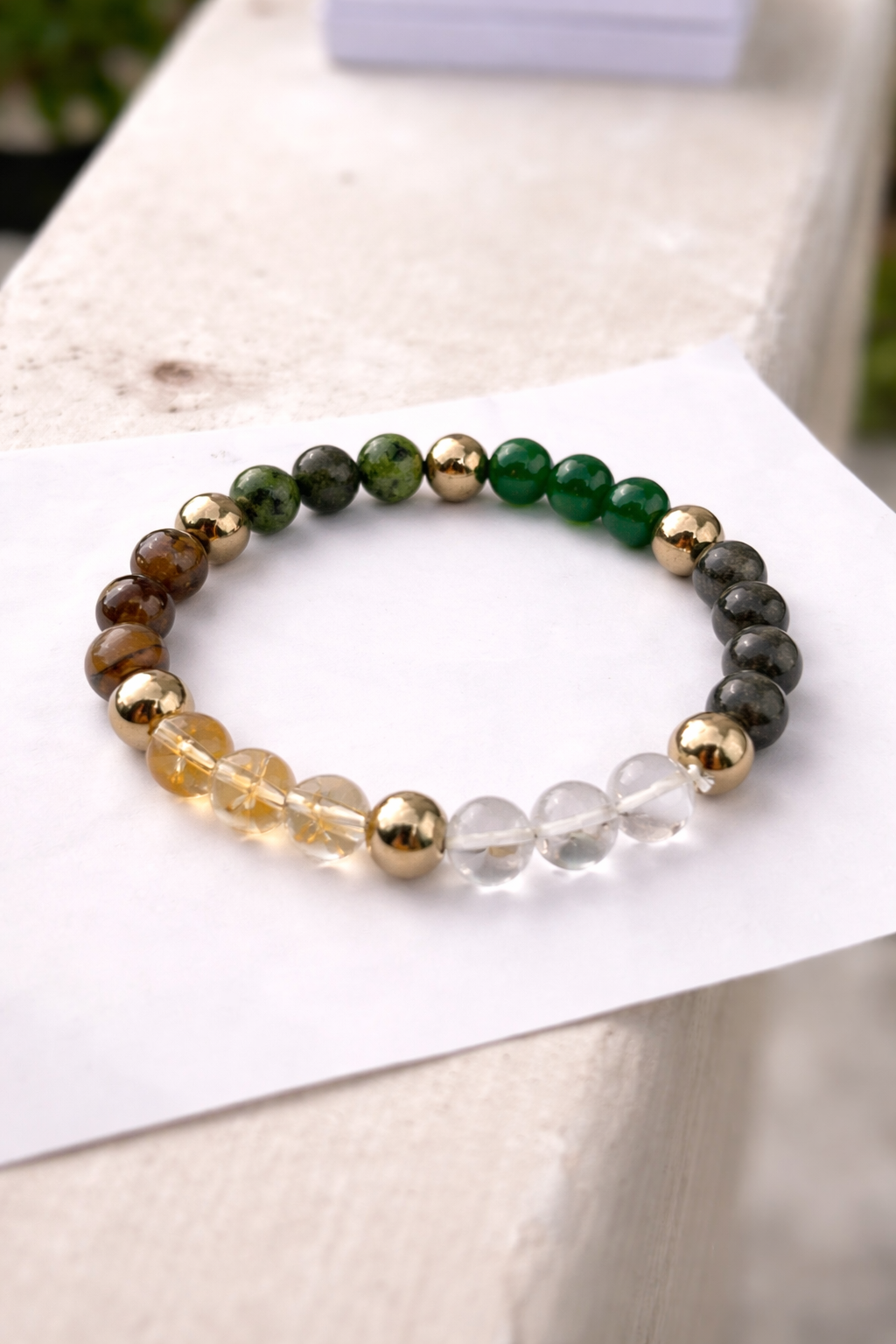 Brajmantra Dhanyog Money Magnet Bracelet | Dhan Akarshan, Wealth, Luck & Success Bracelet | Citrine Pyrite Tiger Eye Crystal Bracelet for Men & Women