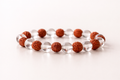 5 Mukhi Rudraksha Crystal Bracelet for Men & Women – Natural Clear Quartz Healing Bracelet | Stress Relief, Anxiety Control, Protection & Positive Energy | Spiritual Meditation Yoga Bracelet (Adjustable)