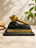 Hanuman Gada Gold Plated Showpiece with Sacred Base | Symbol of Protection, Courage & Divine Strength