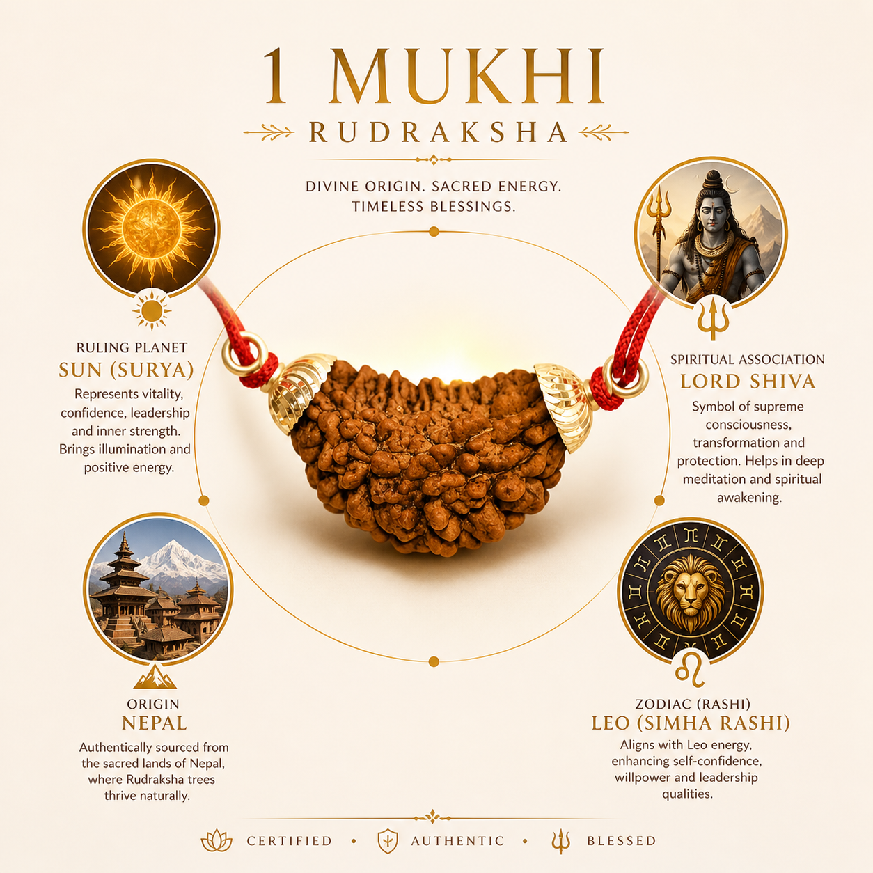 1 Mukhi Nepali Lab Certified Rudraksha