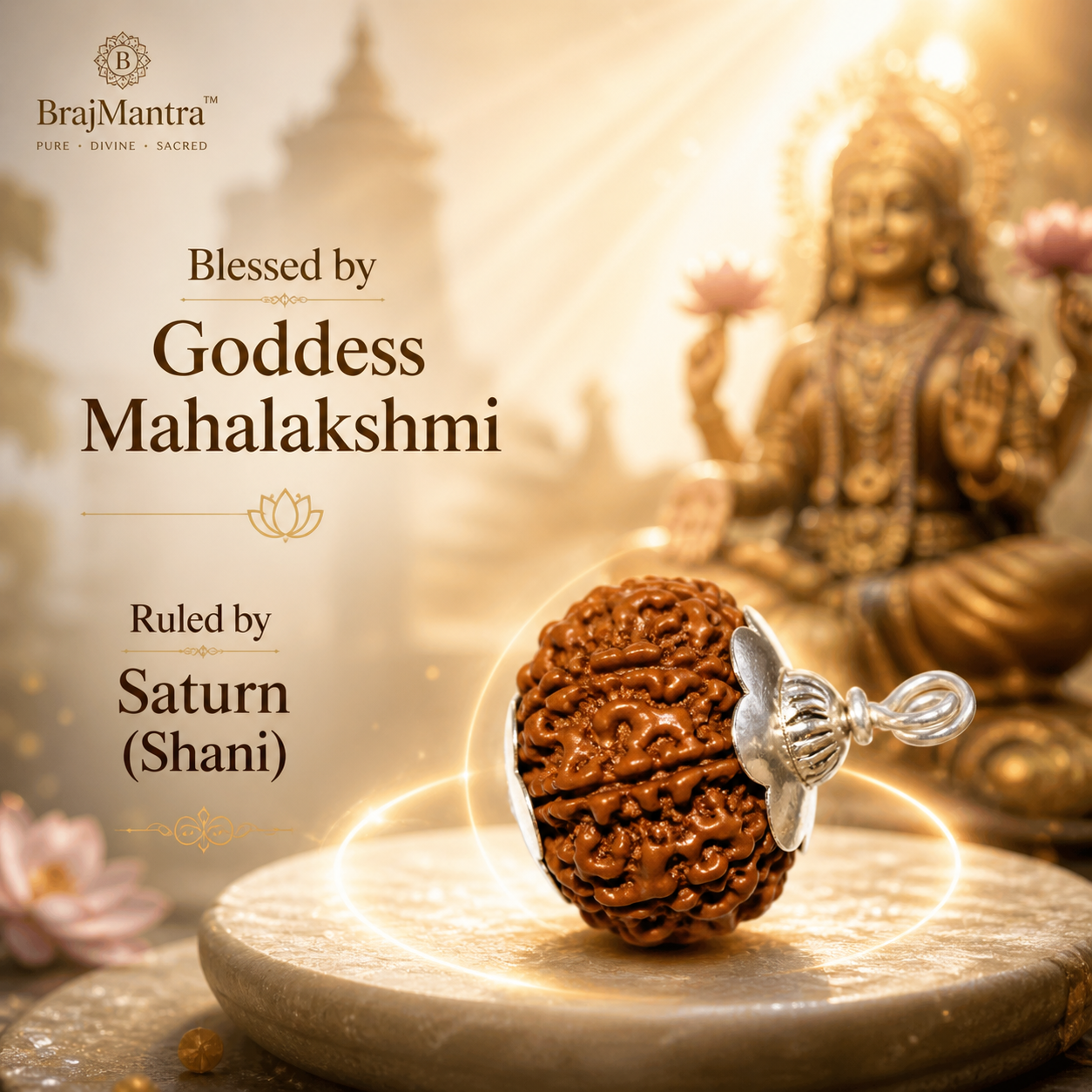 7 Mukhi Rudraksha (Nepali) | Original Bead for Wealth, Prosperity & Financial Stability | Shani Remedy | Energized by BrajMantra