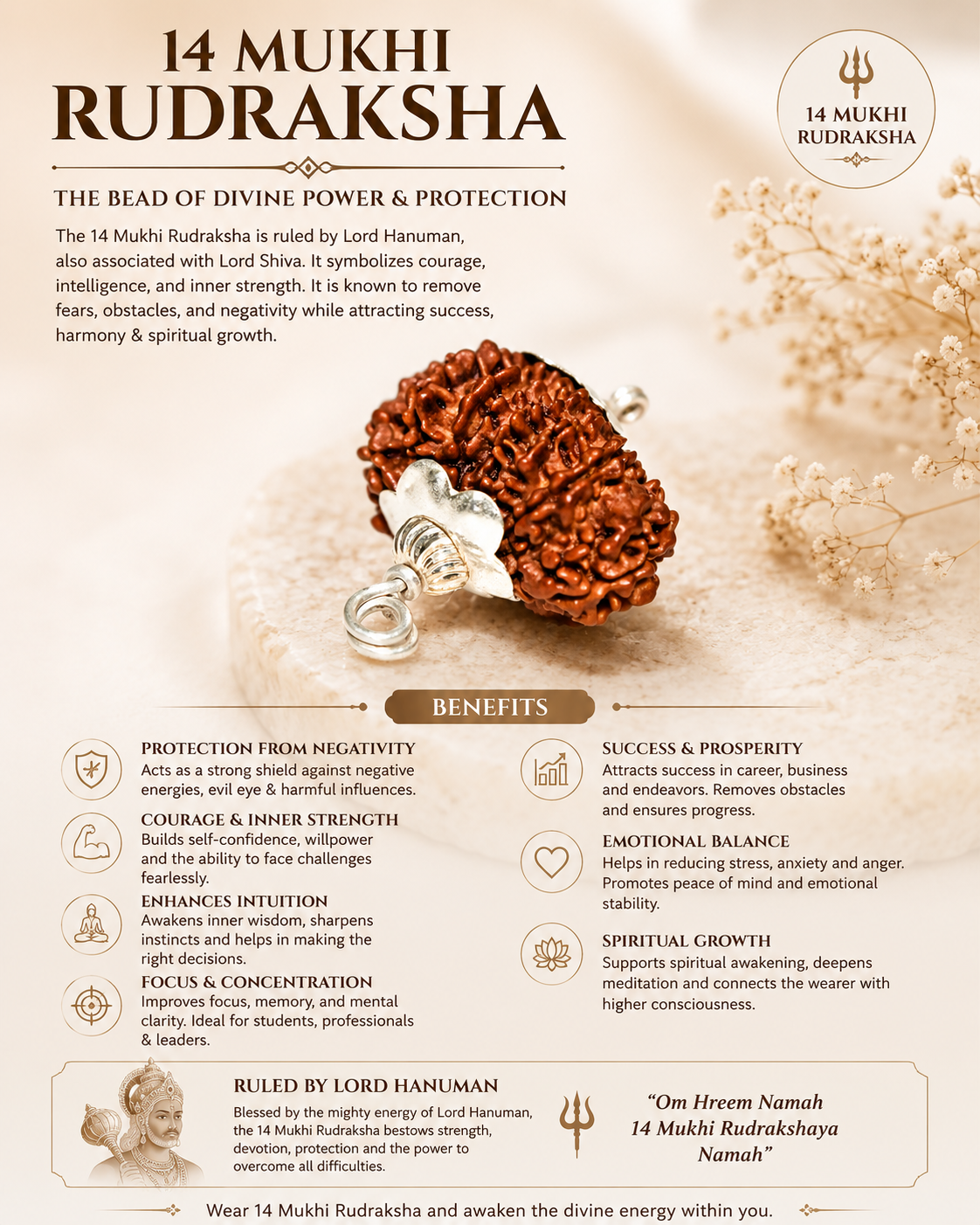 14 Mukhi Nepali Lab Certified Rudraksha