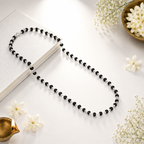 Original Karungali Mala with Silver Capped Beads for Men & Women | Energised Ebony Wood Mala Necklace by Braj Mantra