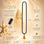Original Karungali Mala 108+1 Beads | Energised with Haridwar Ganga Jal | Natural Ebony Wood Spiritual Mala for Meditation, Protection & Lord Murugan Blessings