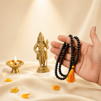Original Karungali Mala 108+1 Beads | Energised with Haridwar Ganga Jal | Natural Ebony Wood Spiritual Mala for Meditation, Protection & Lord Murugan Blessings
