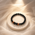 Karungali Rudraksha Damru Bracelet for Men & Women | Energised with Haridwar Ganga Jal |