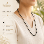 Original Karungali Mala with Silver Capped Beads for Men & Women | Energised Ebony Wood Mala Necklace by Braj Mantra