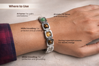 Dhanyog Crystal Bracelet for Men & Women | Wealth, Protection, Healing Energy Bracelet | 7 Chakra Natural Stone Stainless Steel Jewelry