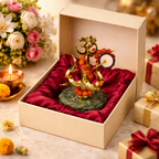 Golden Om Trishul with Damru Idol – Premium Rudraksha Shiv Statue for Home Mandir, Car Dashboard & Spiritual Decor | Vastu Positive Energy Gift