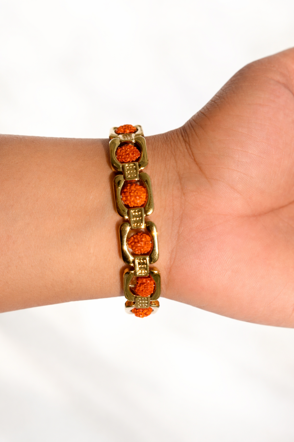 BrajMantra Original Gold Plated Rudraksha Bracelet – Certified Natural Rudraksha Beads | Stress Relief, Good Luck, Protection & Positivity | Unisex 8.5 Inch Adjustable