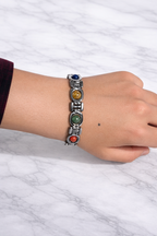 Premium 7 Chakra Stone Bracelet – Energy Healing & Balance | 20cm Silver Link Bracelet with 6mm Natural Stones | Unisex Spiritual Jewelry