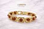 BrajMantra Original Gold Plated Rudraksha Bracelet – Certified Natural Rudraksha Beads | Stress Relief, Good Luck, Protection & Positivity | Unisex 8.5 Inch Adjustable