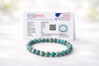 Natural Turquoise (Firoza) Bracelet for Men & Women – Certified 8mm Beaded Healing Crystal | Protection, Confidence, Good Luck & Energy Bracelet | Premium Gemstone Stretch Bracelet