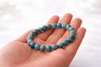 Natural Turquoise (Firoza) Bracelet for Men & Women – Certified 8mm Beaded Healing Crystal | Protection, Confidence, Good Luck & Energy Bracelet | Premium Gemstone Stretch Bracelet