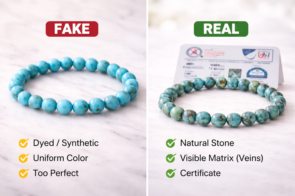 Natural Turquoise (Firoza) Bracelet for Men & Women – Certified 8mm Beaded Healing Crystal | Protection, Confidence, Good Luck & Energy Bracelet | Premium Gemstone Stretch Bracelet