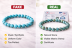 Natural Turquoise (Firoza) Bracelet for Men & Women – Certified 8mm Beaded Healing Crystal | Protection, Confidence, Good Luck & Energy Bracelet | Premium Gemstone Stretch Bracelet