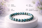 Natural Turquoise (Firoza) Bracelet for Men & Women – Certified 8mm Beaded Healing Crystal | Protection, Confidence, Good Luck & Energy Bracelet | Premium Gemstone Stretch Bracelet