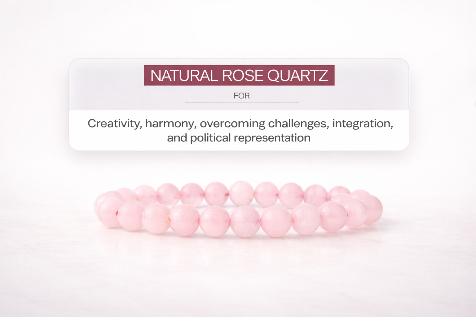 Rose Quartz Bracelet | Natural Crystal Healing Bracelet | Love Attraction, Positive Energy, Stress Relief Stone | 8mm Beaded Stretch Bracelet for Women Men