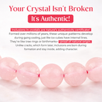 Rose Quartz Bracelet | Natural Crystal Healing Bracelet | Love Attraction, Positive Energy, Stress Relief Stone | 8mm Beaded Stretch Bracelet for Women Men