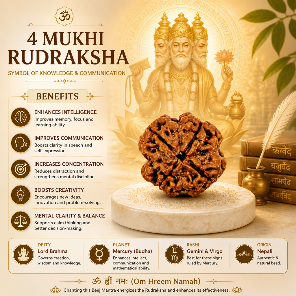 4 Mukhi Nepali Lab Certified Rudraksha