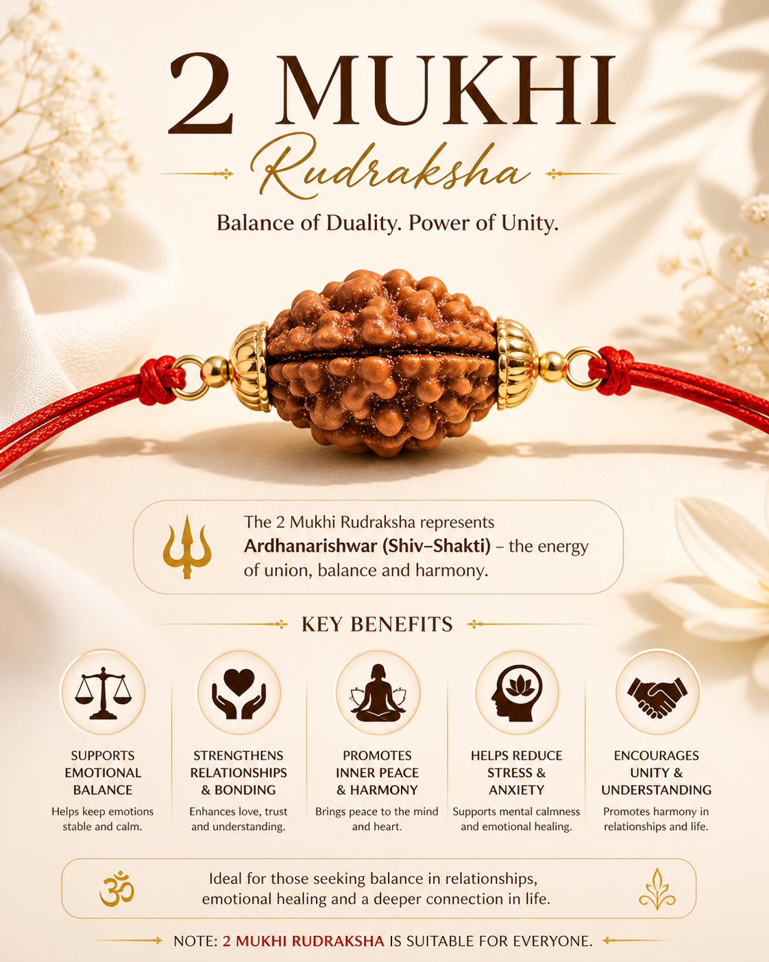 2 Mukhi Nepali Lab Certified Rudraksha