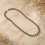 Original Karungali Mala with Silver Capped Beads for Men & Women | Energised Ebony Wood Mala Necklace by Braj Mantra