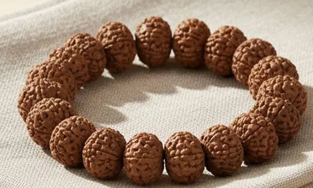7 Mukhi Rudraksha Bracelet for Wealth & Prosperity | Original Natural Seven Face Rudraksha Mala | Energized Spiritual Bracelet for Men & Women (Adjustable)