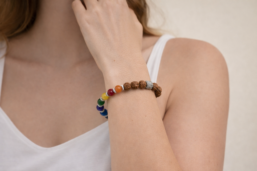 7 Chakra Healing Crystal Bracelet for Women & Men – Natural Stone Energy Balance Yoga Meditation Bracelet