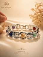 Premium 7 Chakra Stone Bracelet – Energy Healing & Balance | 20cm Silver Link Bracelet with 6mm Natural Stones | Unisex Spiritual Jewelry