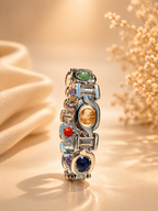 Premium 7 Chakra Stone Bracelet – Energy Healing & Balance | 20cm Silver Link Bracelet with 6mm Natural Stones | Unisex Spiritual Jewelry