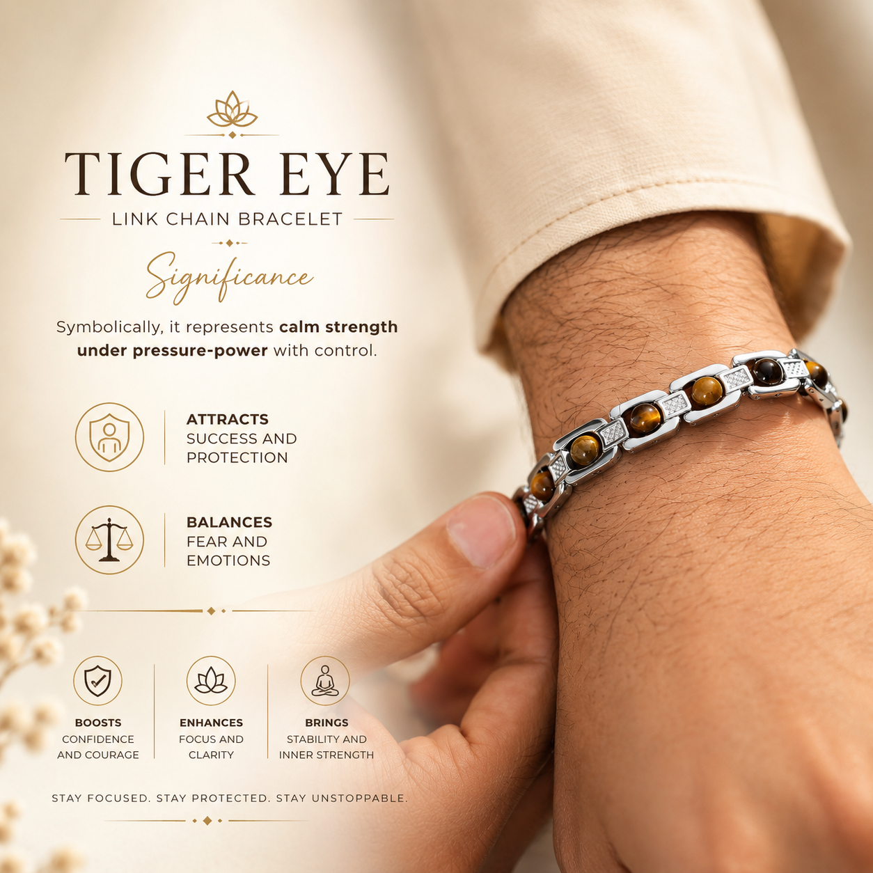 Tiger Eye Focus & Protection Bracelet