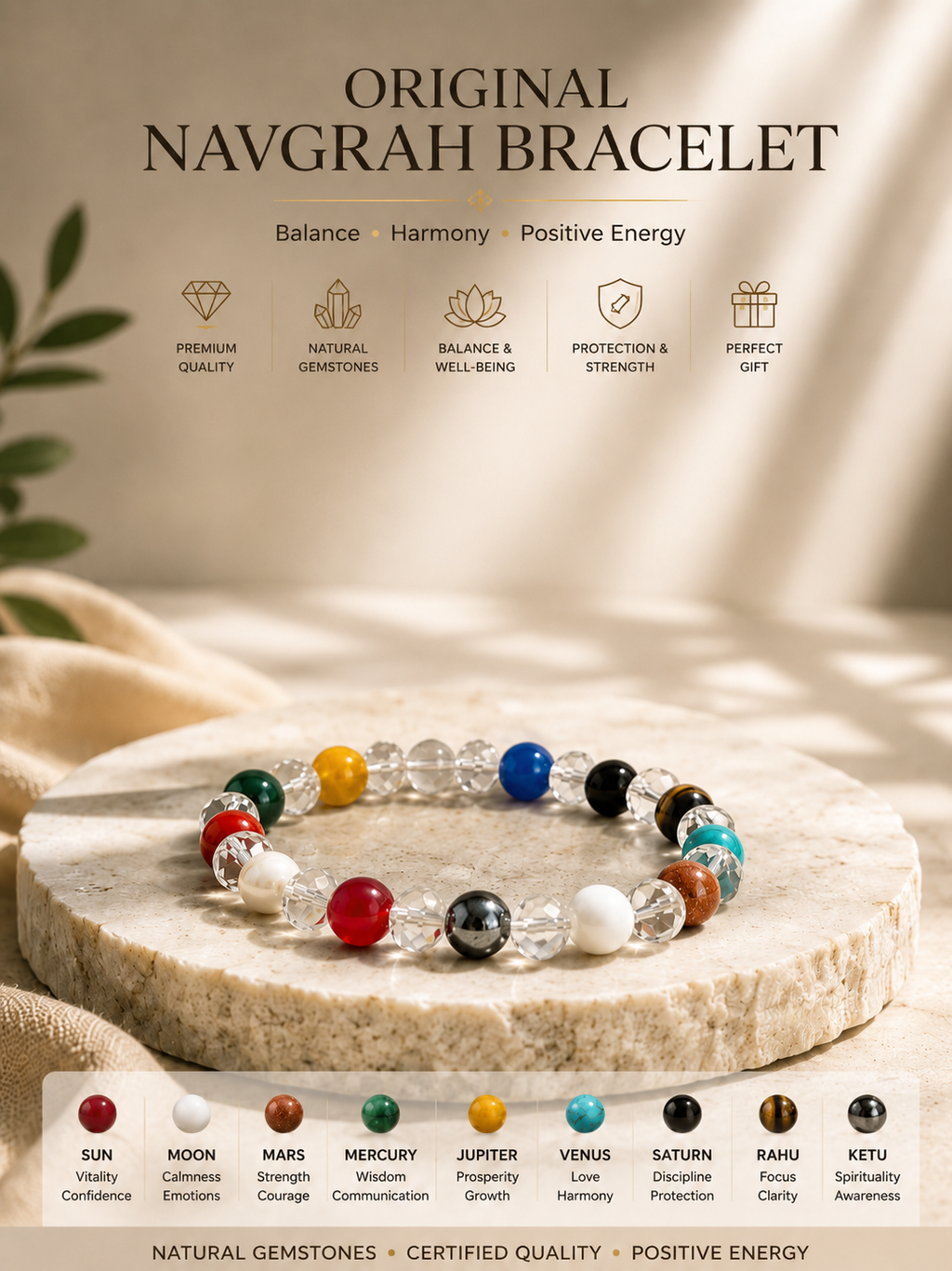 Braj Mantra Original Navgrah Bracelet