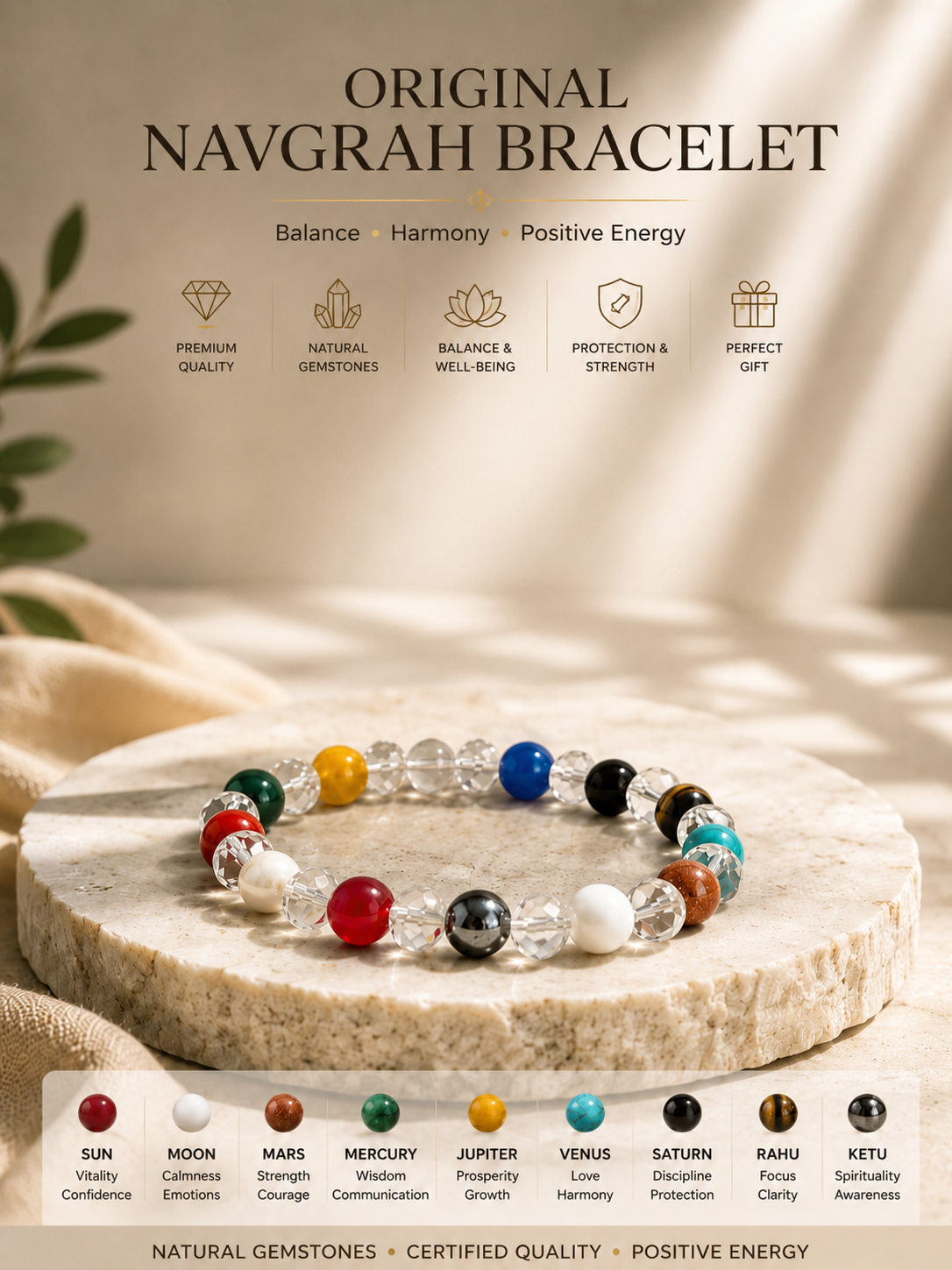 Braj Mantra Original Navgrah Bracelet